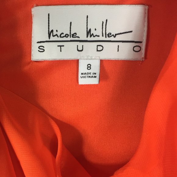 Nicole Miller Studio Halter Pleated Midi Dress - Picture 5 of 7